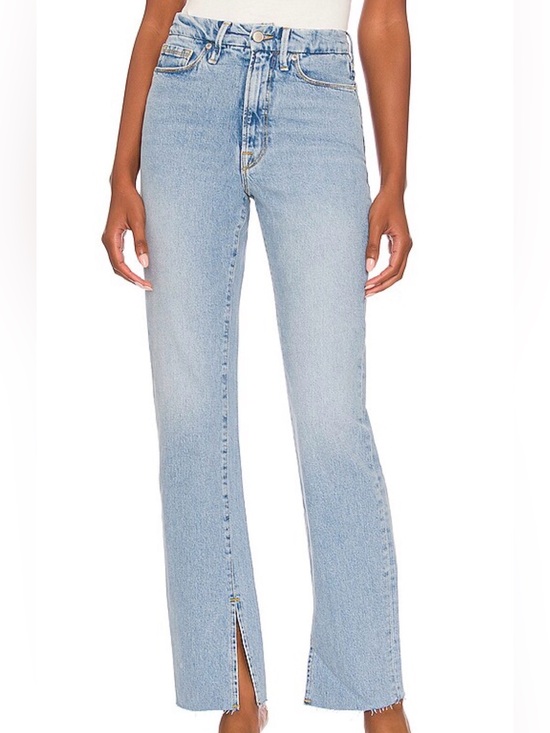 Good American Denim - Good American Good Icon Straight Leg Jeans Indigo 118 Size 2/26 Raw Hem